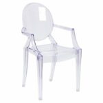 Clear ghost chair with arm rest rentals