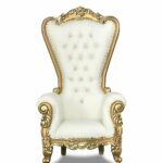 White and Gold Throne Chair